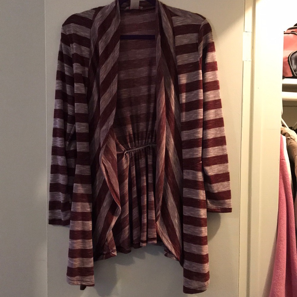Pinked striped cardigan